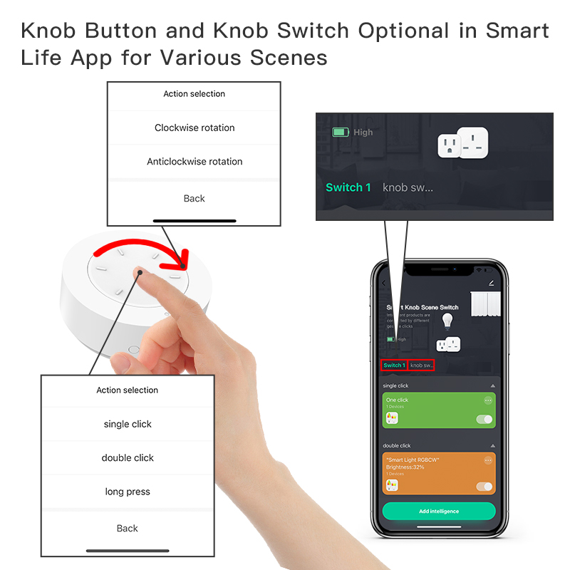 Smart ZigBee Knob Switch Work  - Home Automation Ideas review and price
