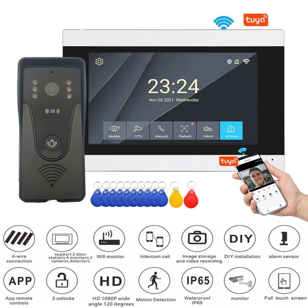Tuya 1080P 7 Inch Color Touch  - Smart Doorbell Wired review and price